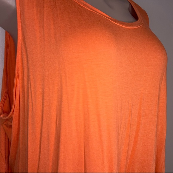 4x Ava And Viv Vibrant Orange Sleeveless Dress Stretch Knee Length Soft Fabric - Picture 9 of 14